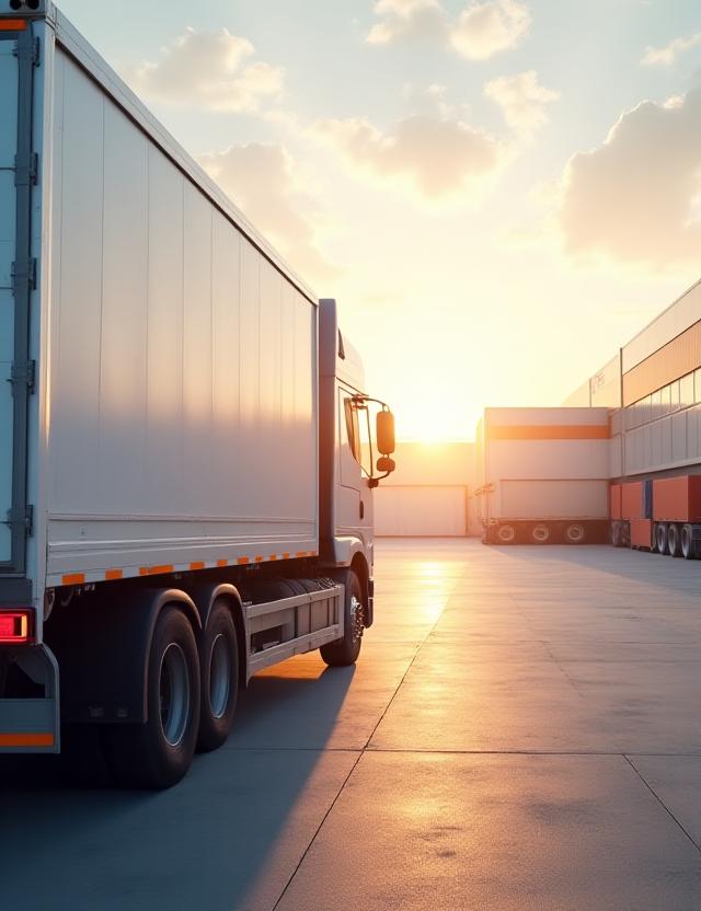 Modern logistics hub with high-tech freight management